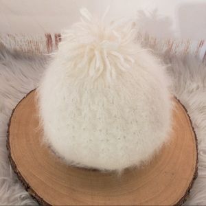 Vintage HOLT RENFREW  Angora/Wool Cream Hat Made in Italy